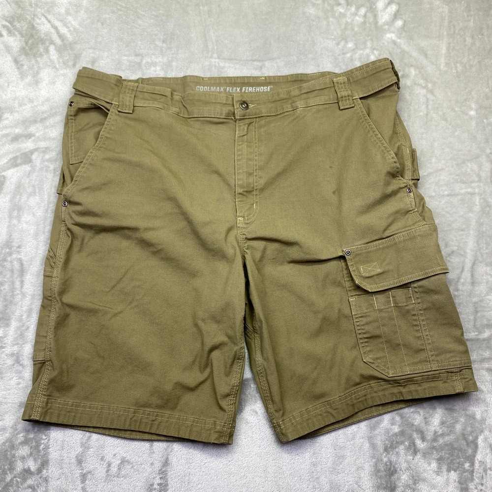 Duluth Coolmax Flex Firehose Cargo Shorts Khaki Relaxed Fit Mens Sz 46 Fits 44"‎